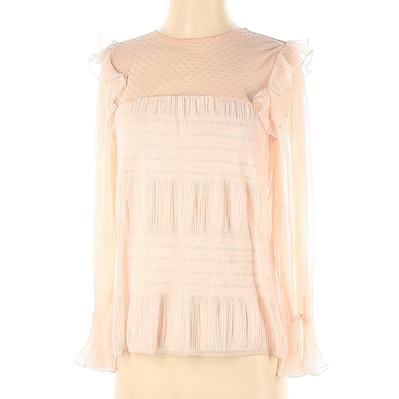 Maje Baby Blush Pink Ruffle Blouse - Picture 1 of 6
